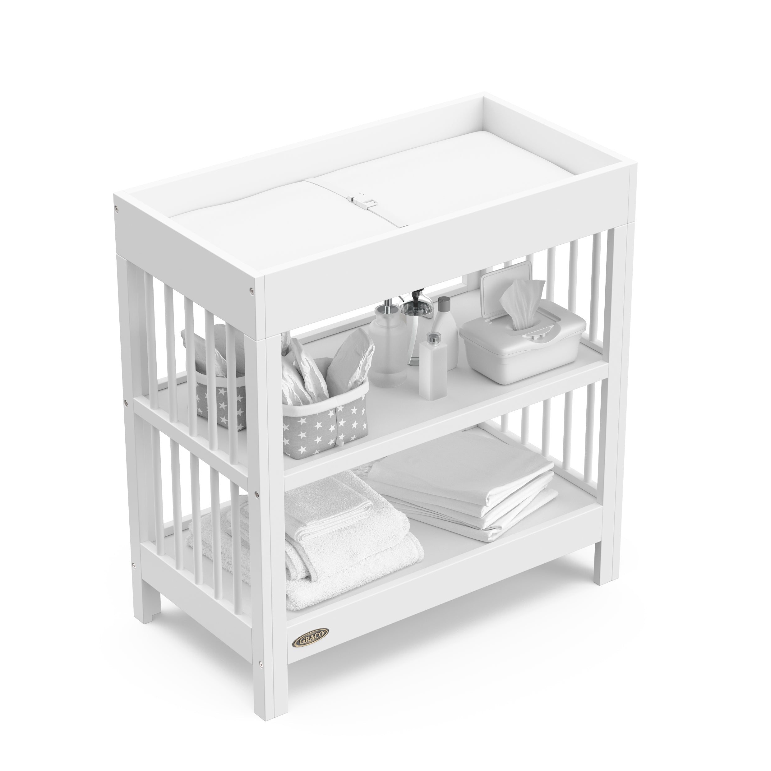 Graco® Teddi® Changing Table with Bonus Water-Resistant Changing Pad.