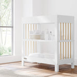 white with driftwood changing table in nursery