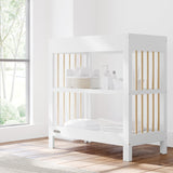 white with driftwood changing table in nursery