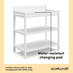 Alpine white changing table organization callout
