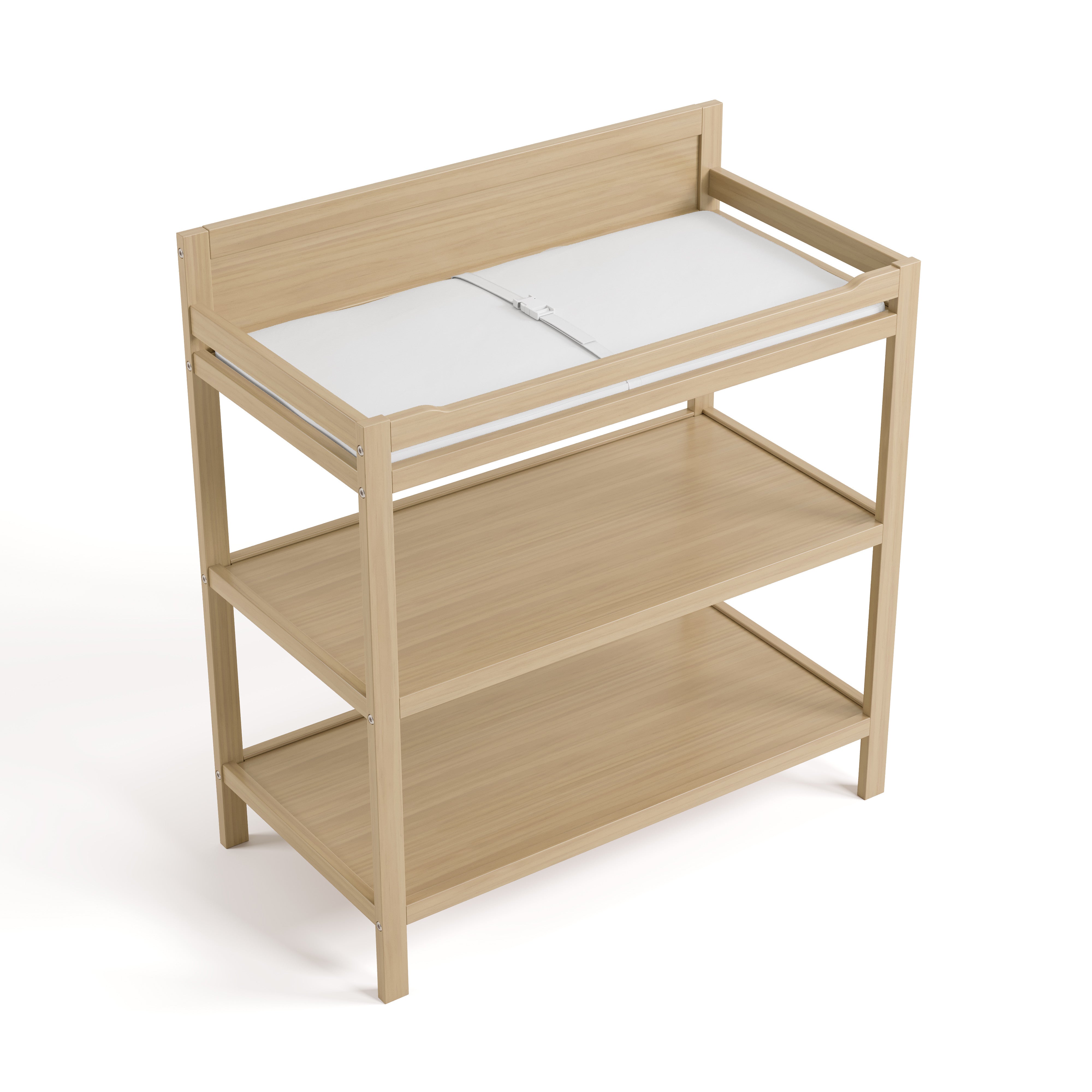 Top view of Alpine changing table in driftwood