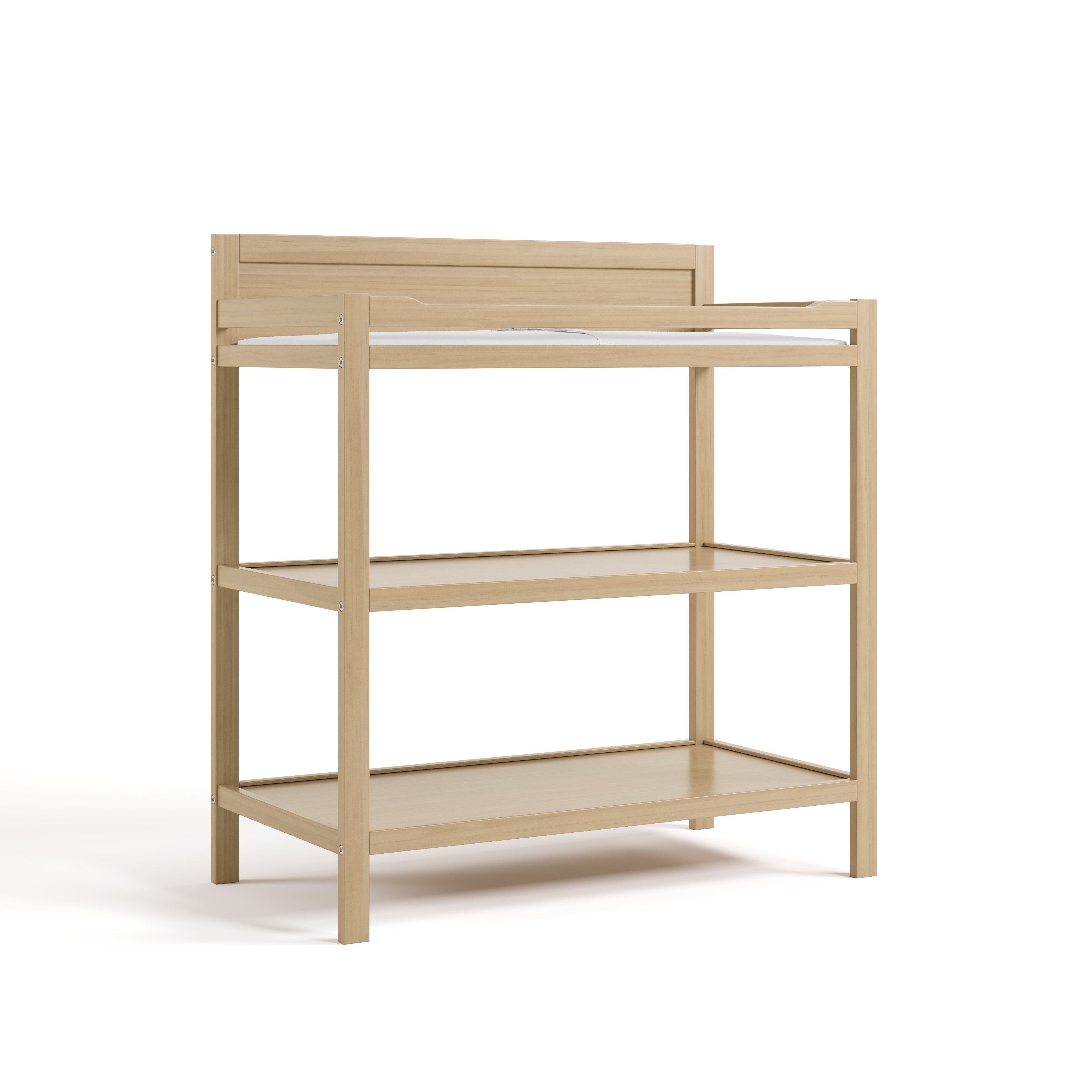 Angle view of Alpine changing table in driftwood