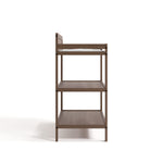 Side view of Alpine changing table in hazelnut
