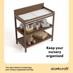 Alpine hazelnut changing table organization callout