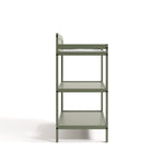 Side view of Alpine changing table in olive