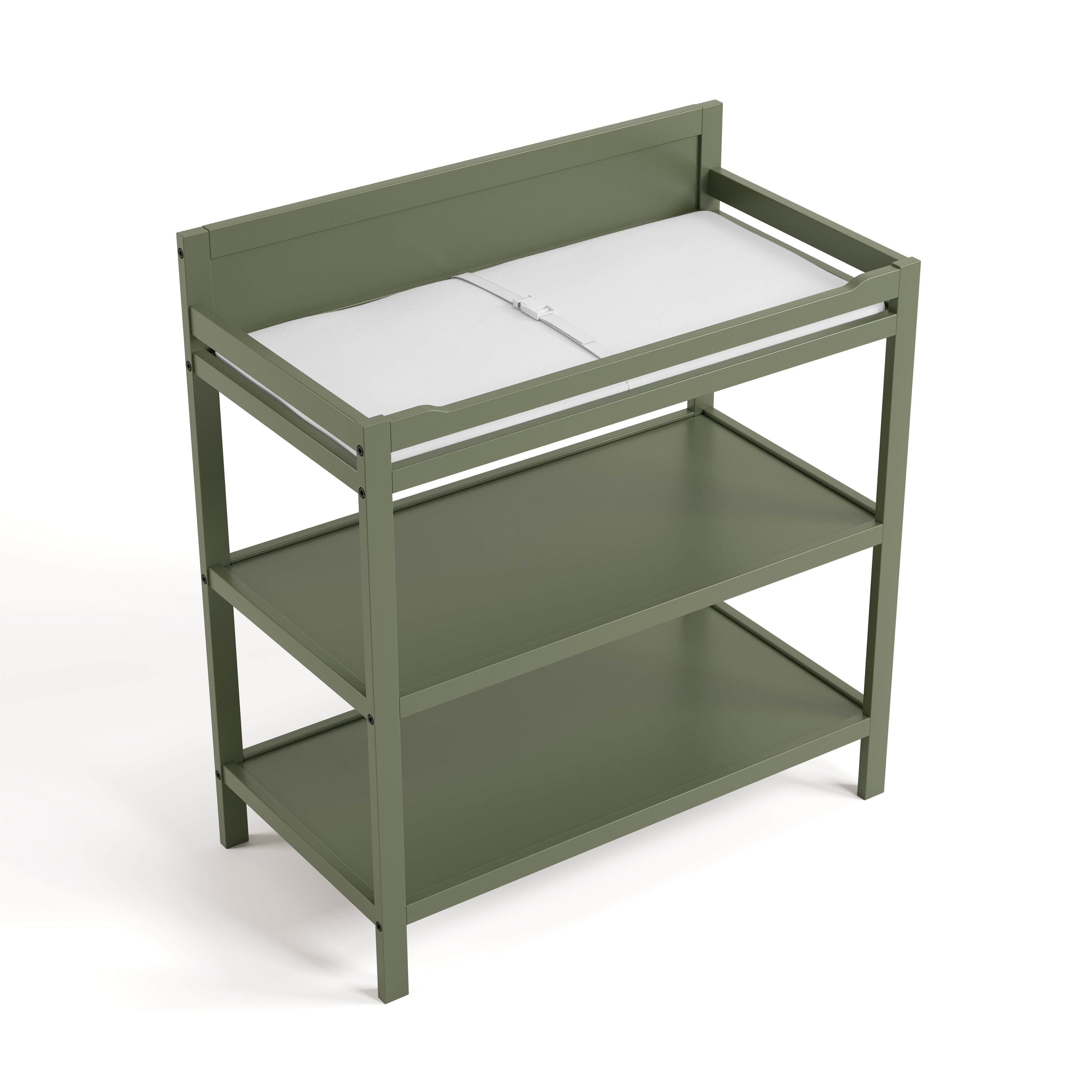 Top view of Alpine changing table in olive
