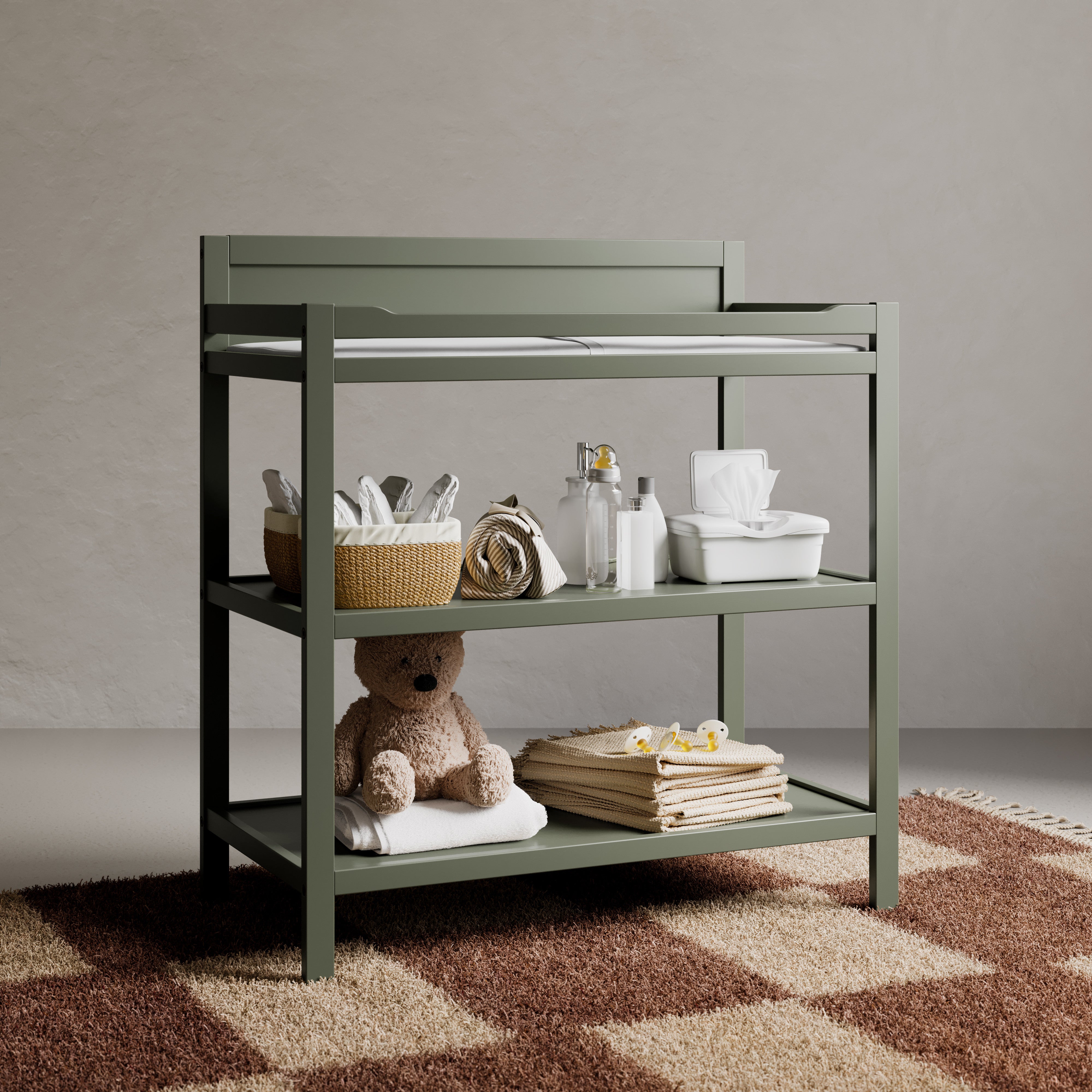 Alpine changing table in olive in nursery