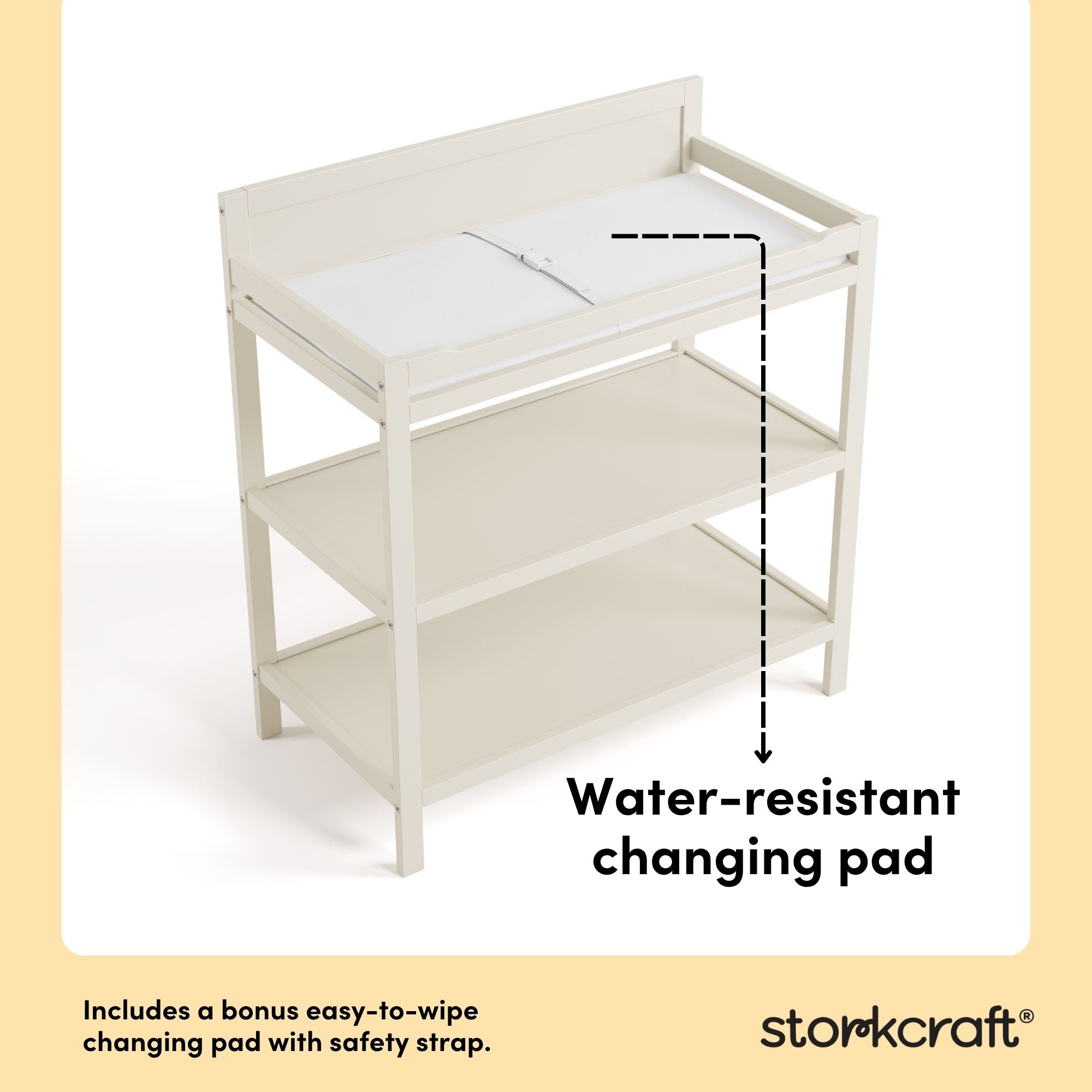 Alpine frosted oat changing table changing pad callout