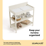 Alpine frosted oat changing table organization callout
