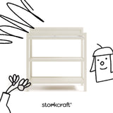 Alpine frosted oat changing table with black doodles overlaid on image