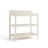 Angle view of Alpine changing table in frosted oat