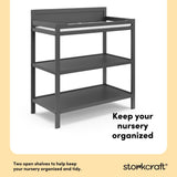 Alpine gray changing table organization callout