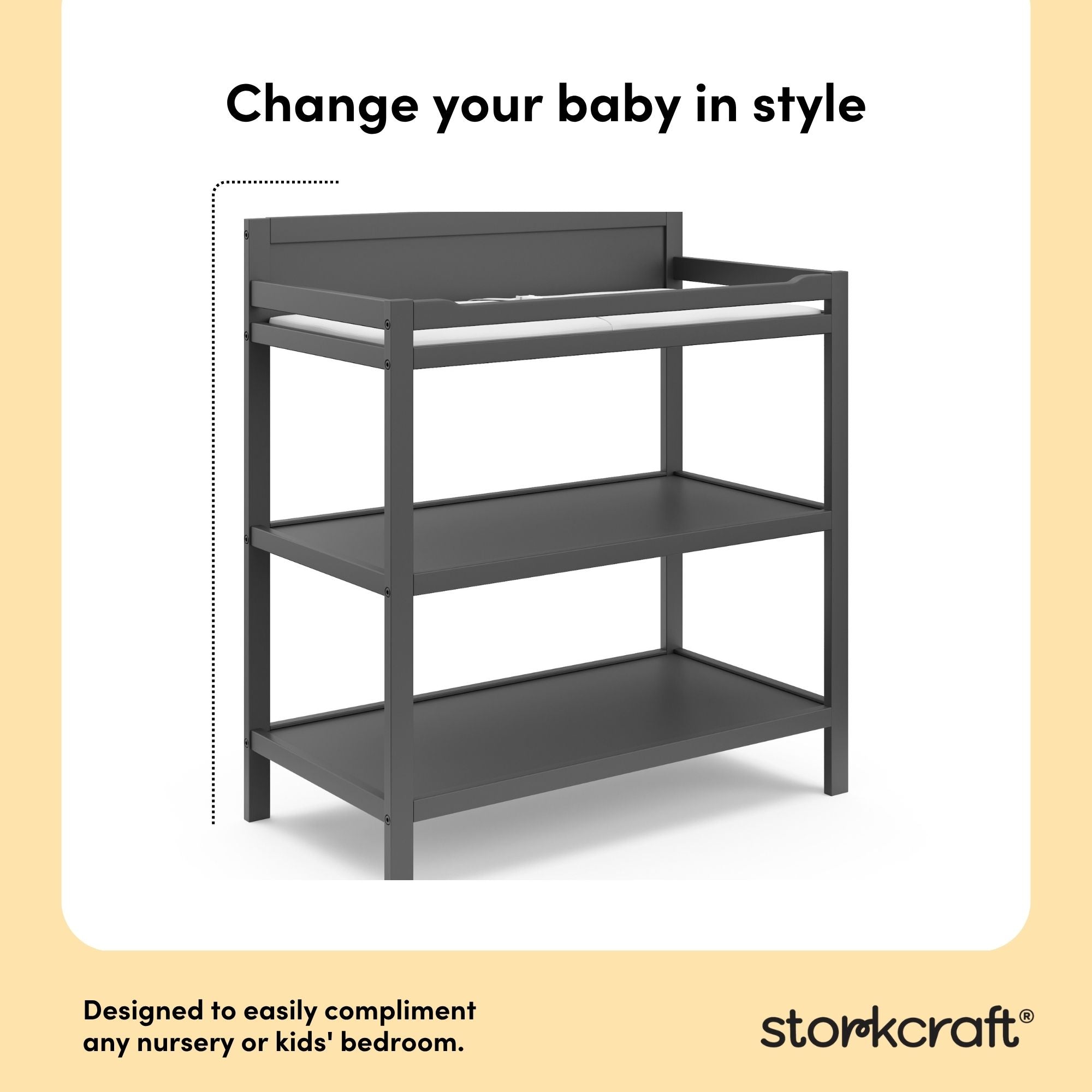 Alpine gray changing table style callout