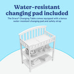 Graco white changing table changing pad callout