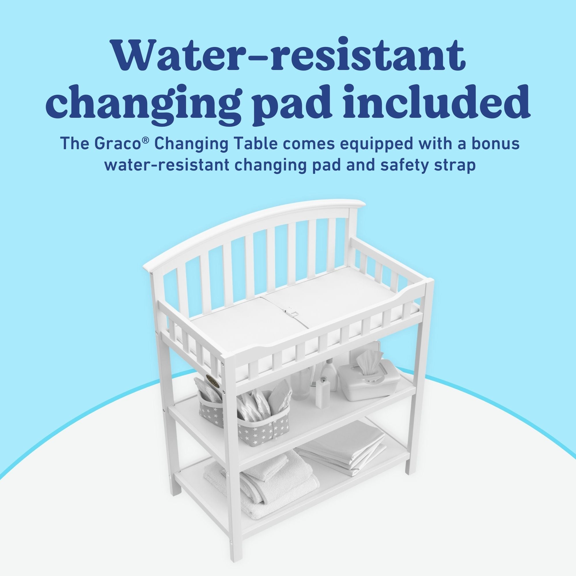 Graco white changing table changing pad callout