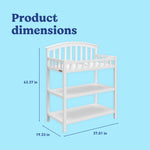 Graco white changing table dimensions callout