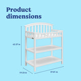 Graco white changing table dimensions callout