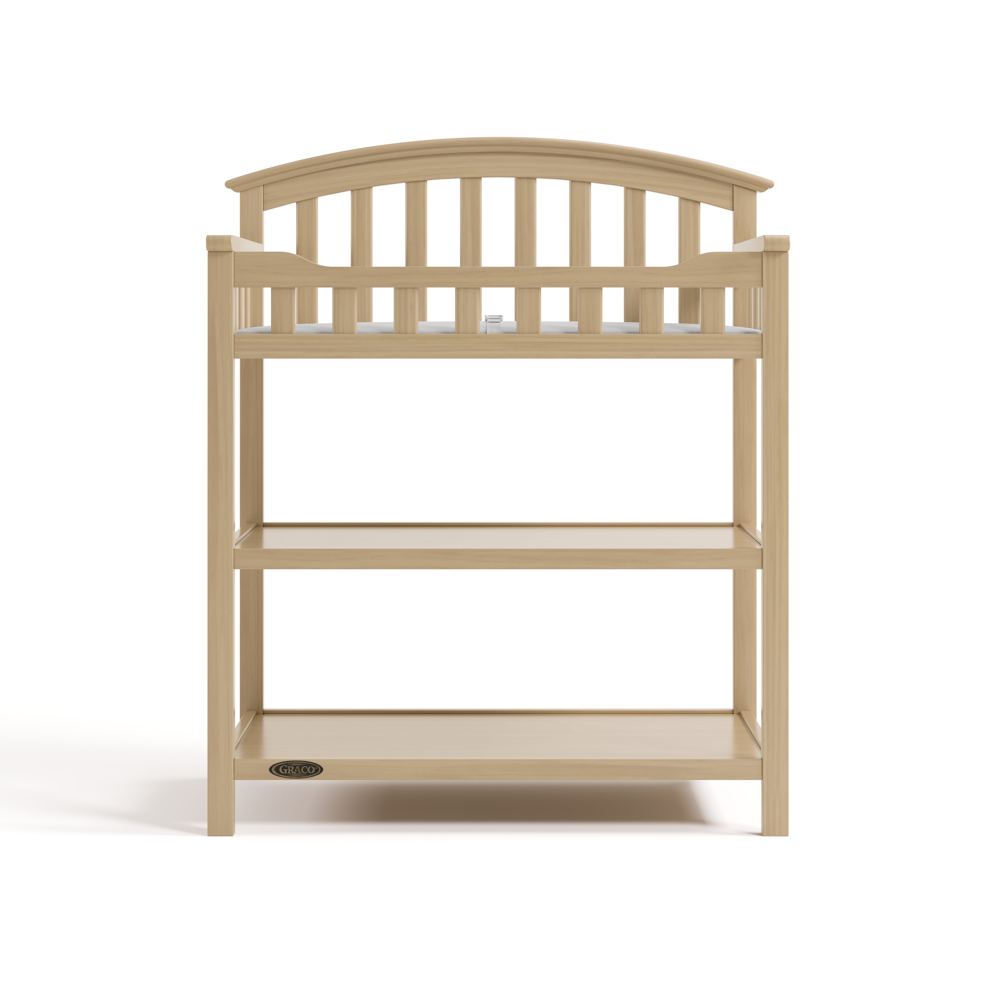 Graco driftwood changing table front view