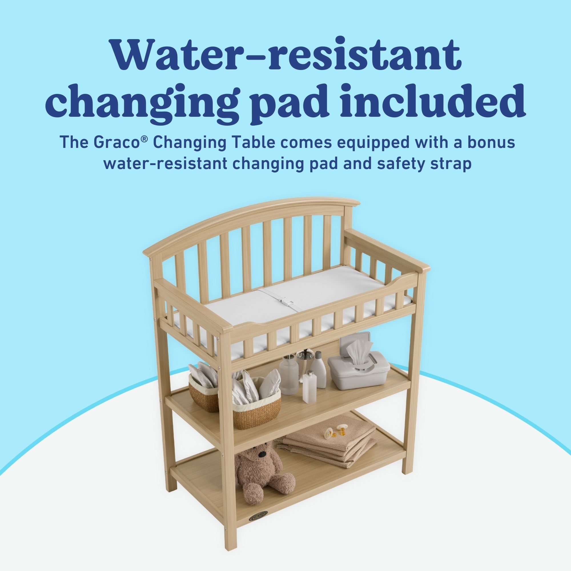 Graco driftwood changing table changing pad callout