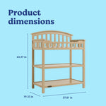 Graco driftwood changing table dimensions callout