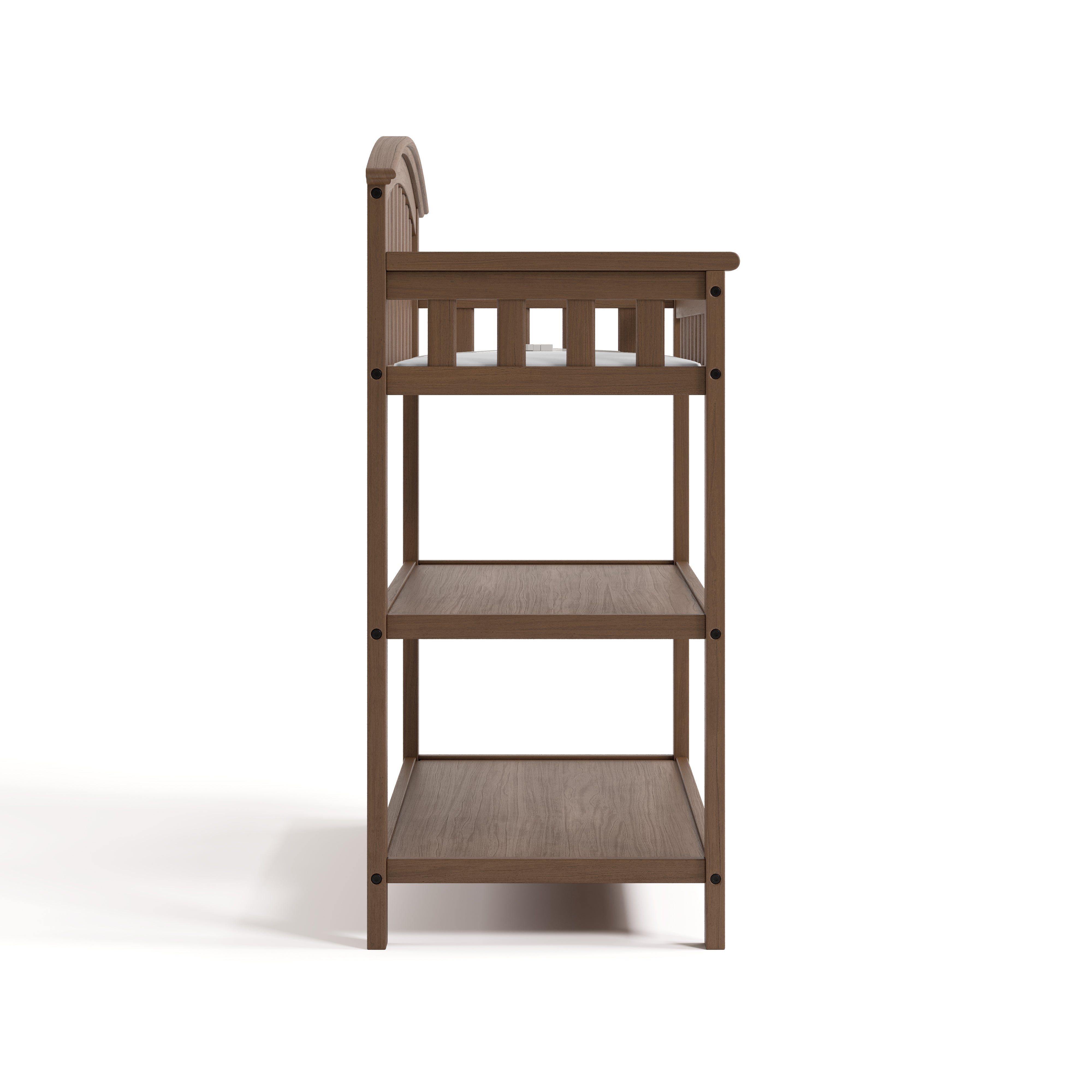 Graco hazelnut changing table side view