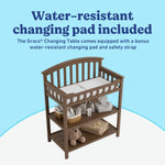 Graco hazelnut changing table changing pad callout