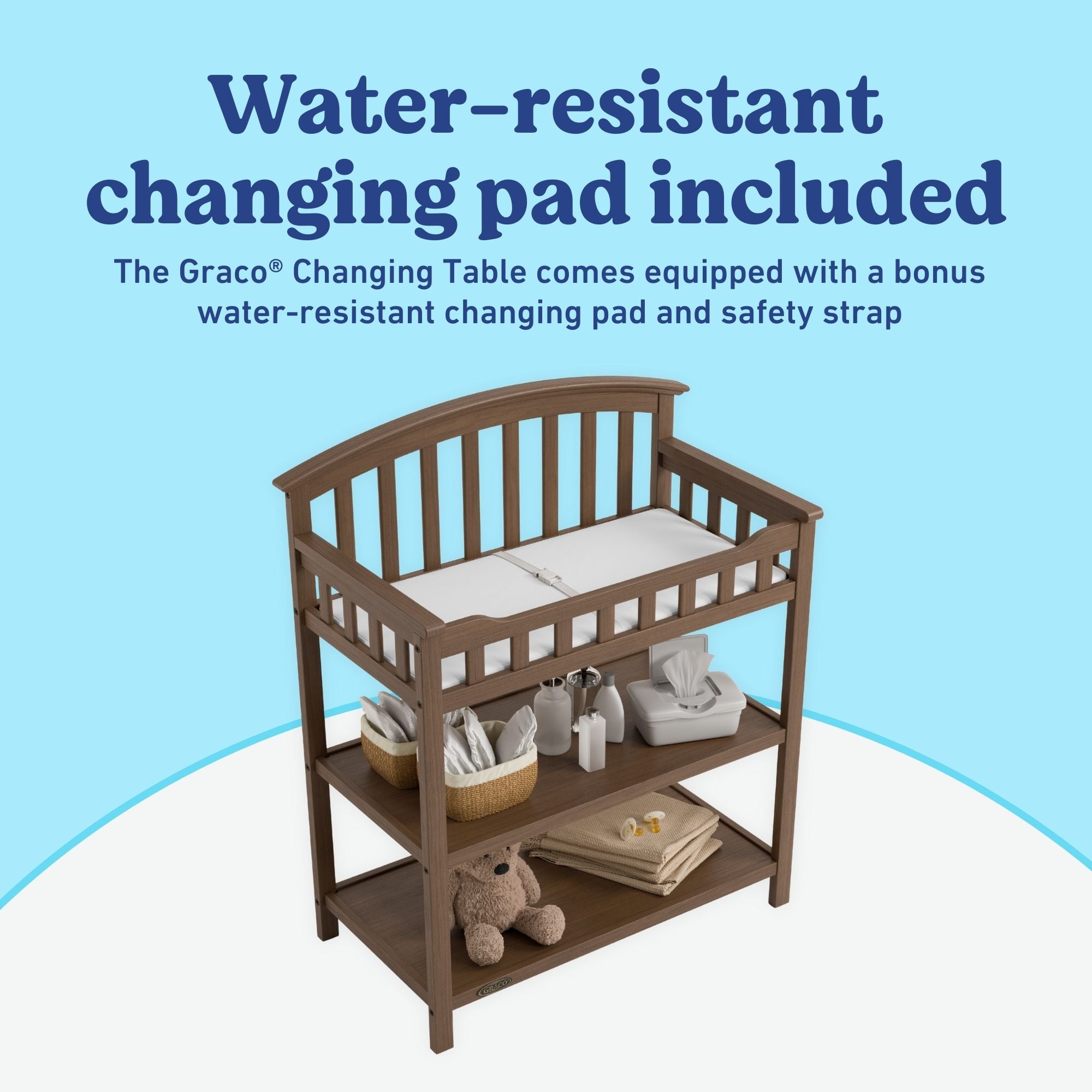 Graco hazelnut changing table changing pad callout