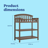 Graco hazelnut changing table dimensions callout