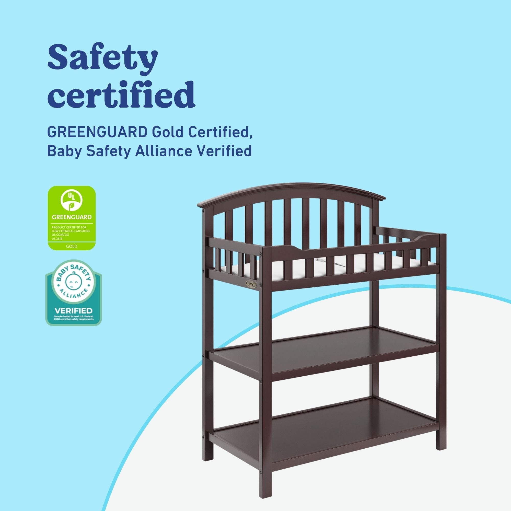 Graco espresso changing table certifications callout