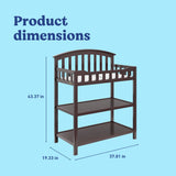 Graco espresso changing table dimensions callout