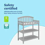 Graco pebble gray changing table certifications callout