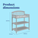 Graco pebble gray changing table dimensions callout