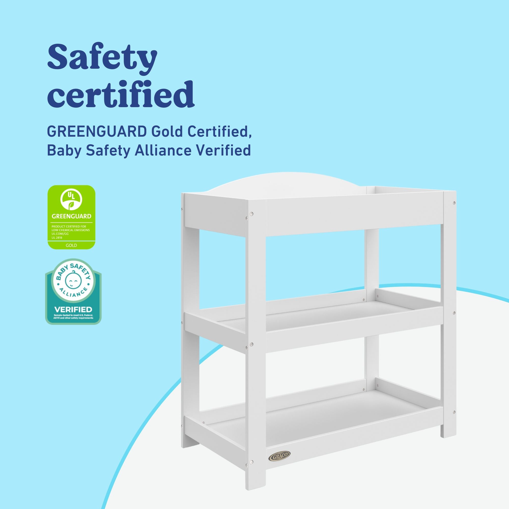 Graco white customizable changing table callout