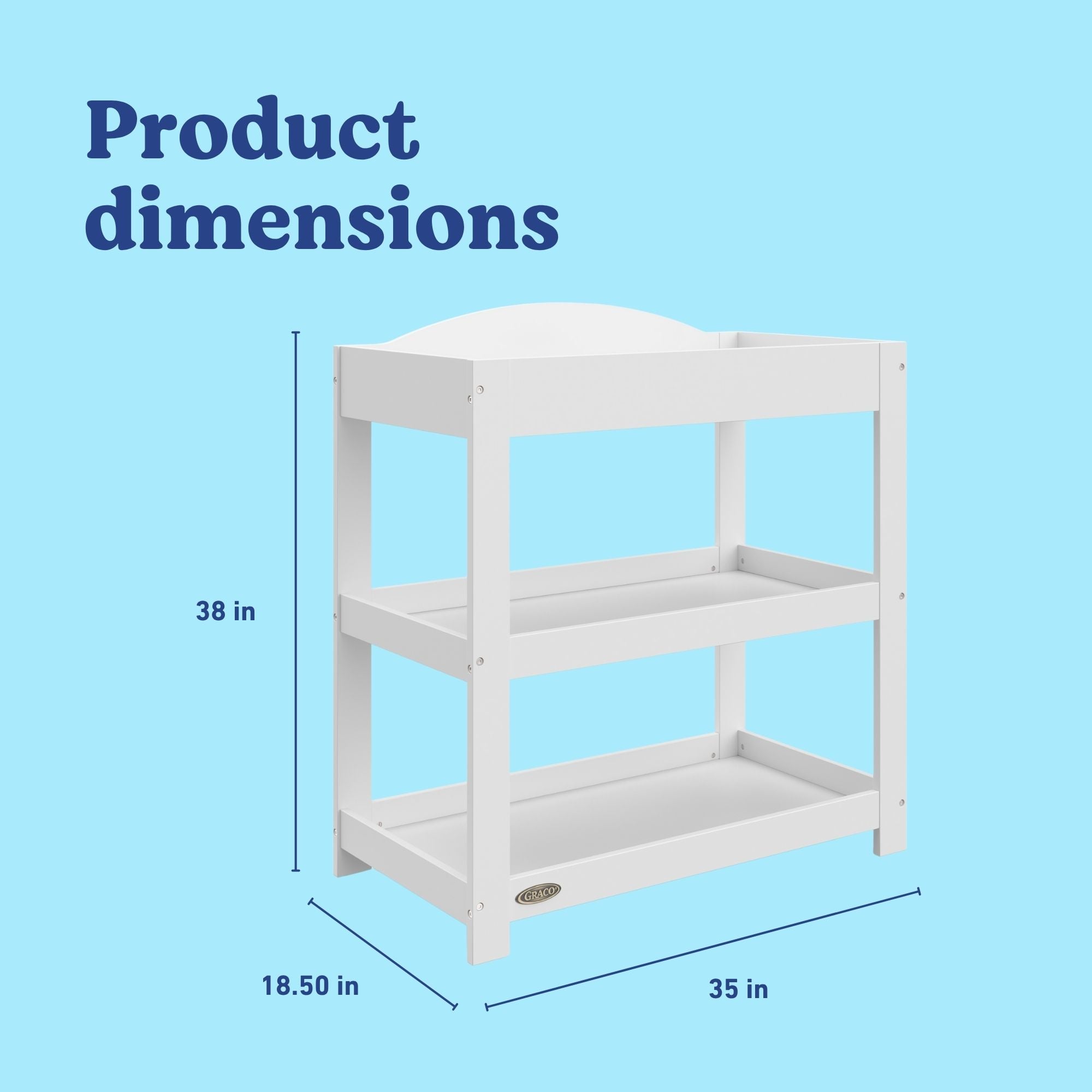 Graco white customizable changing table callout