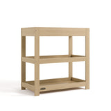 Graco driftwood customizable changing table with flat headboard angle view