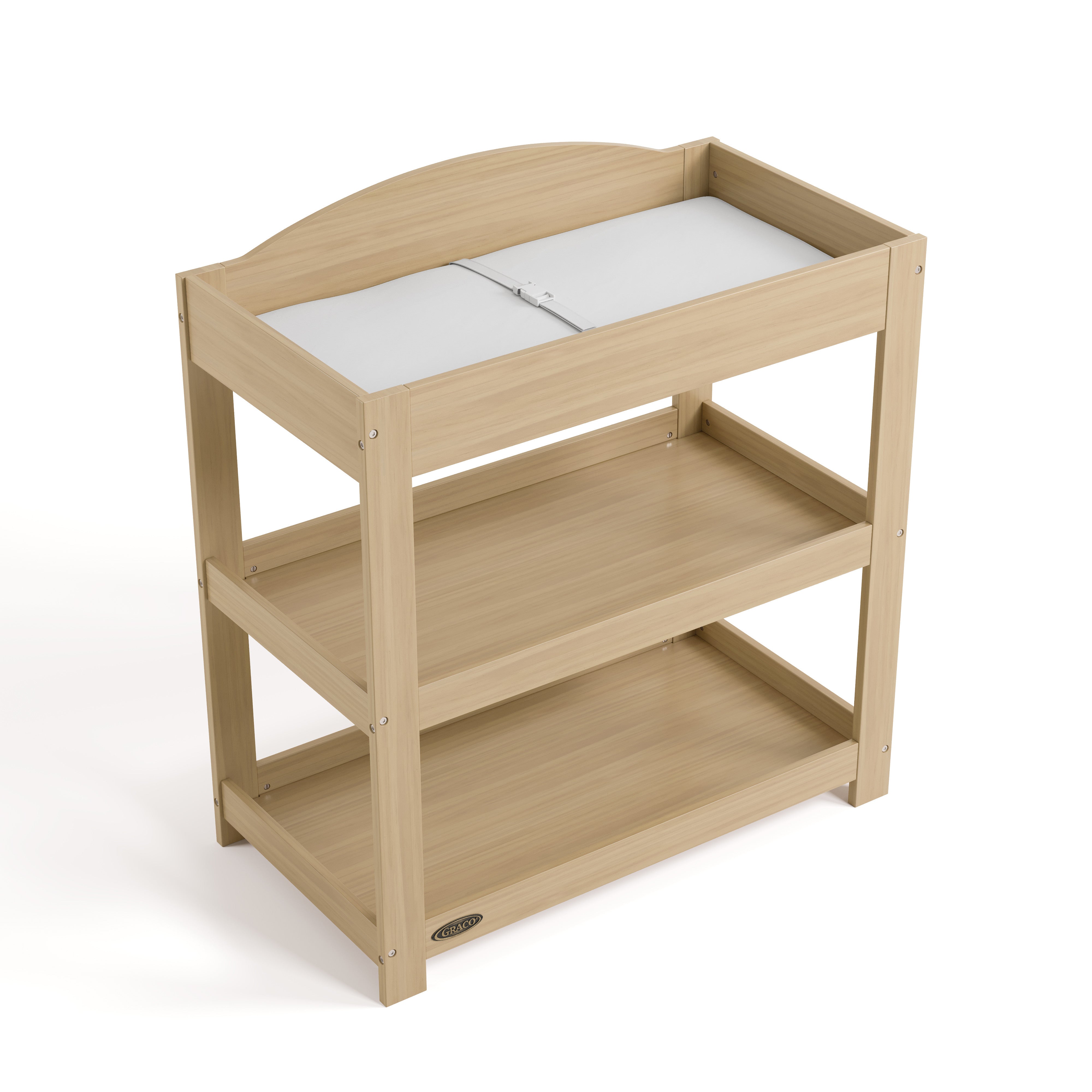 Graco driftwood customizable changing table top view