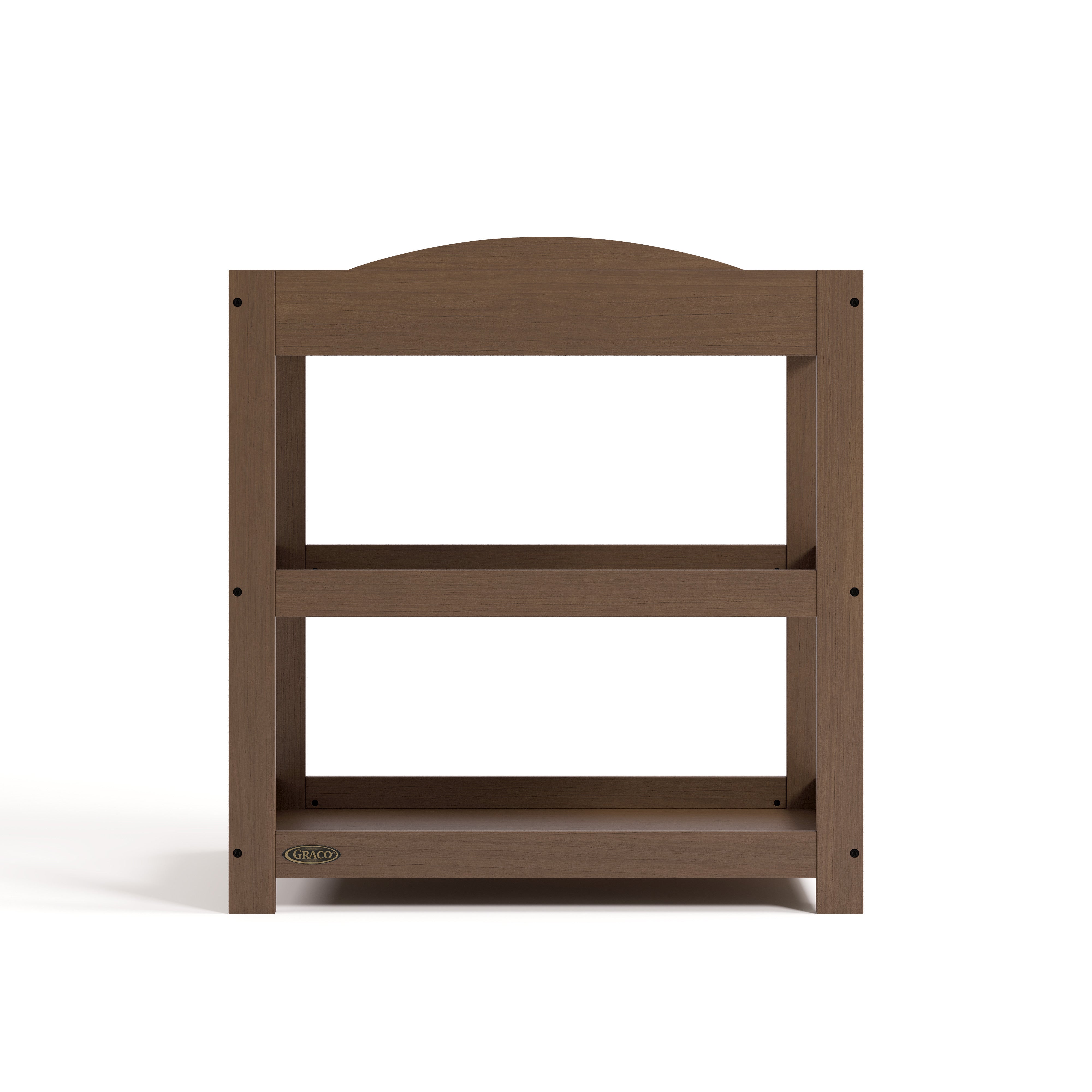 Graco hazelnut customizable changing table front view
