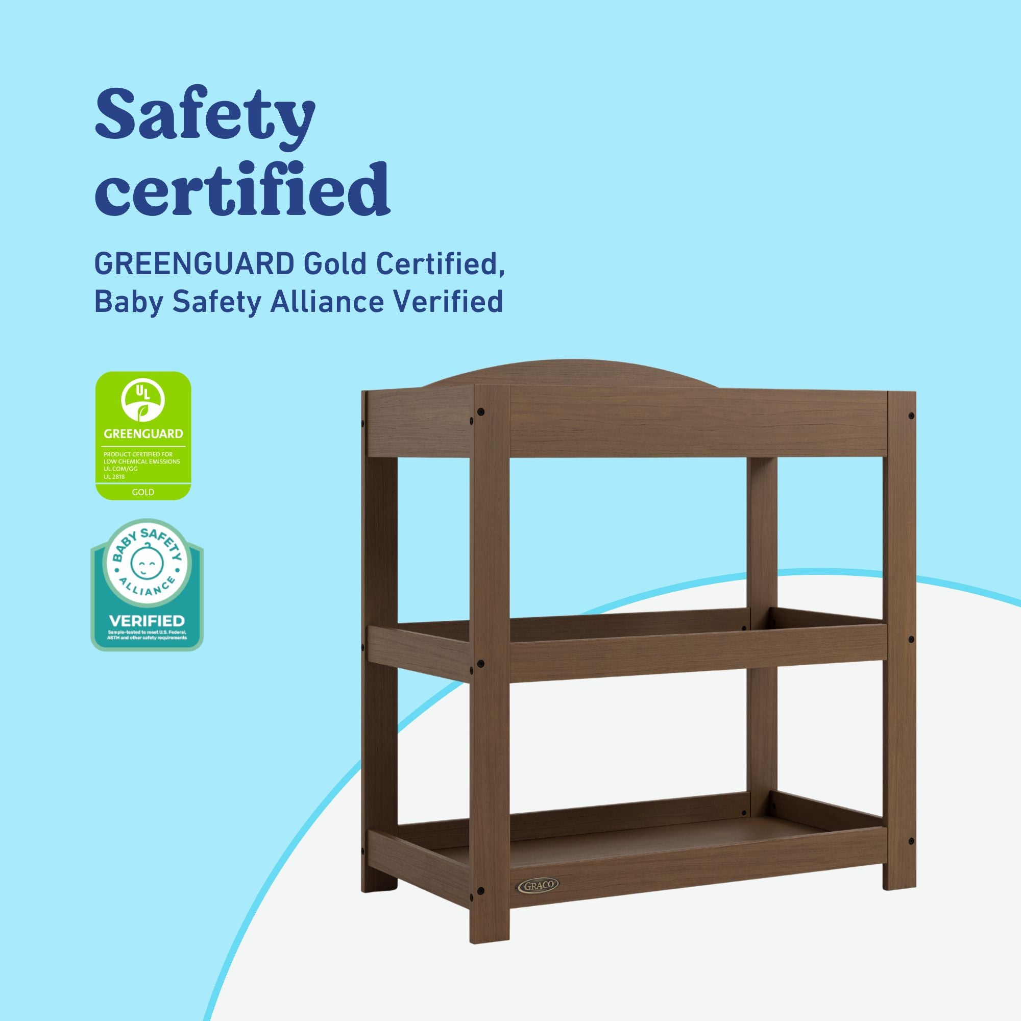 Graco hazelnut customizable changing table callout
