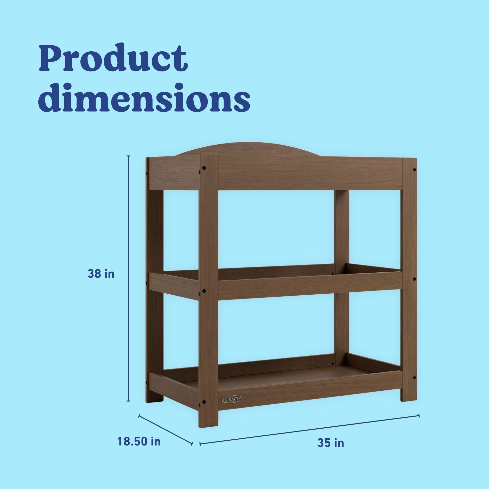 Graco hazelnut customizable changing table callout