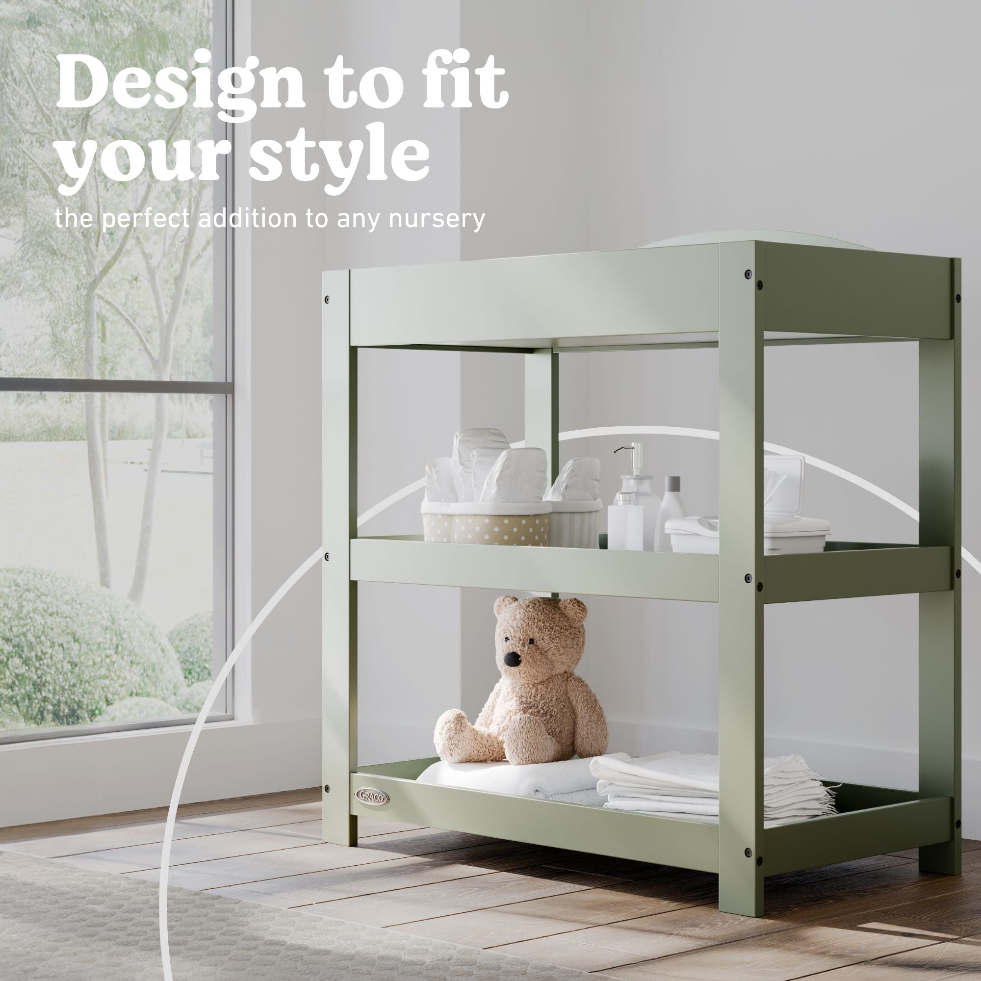 Graco olive customizable changing table callout