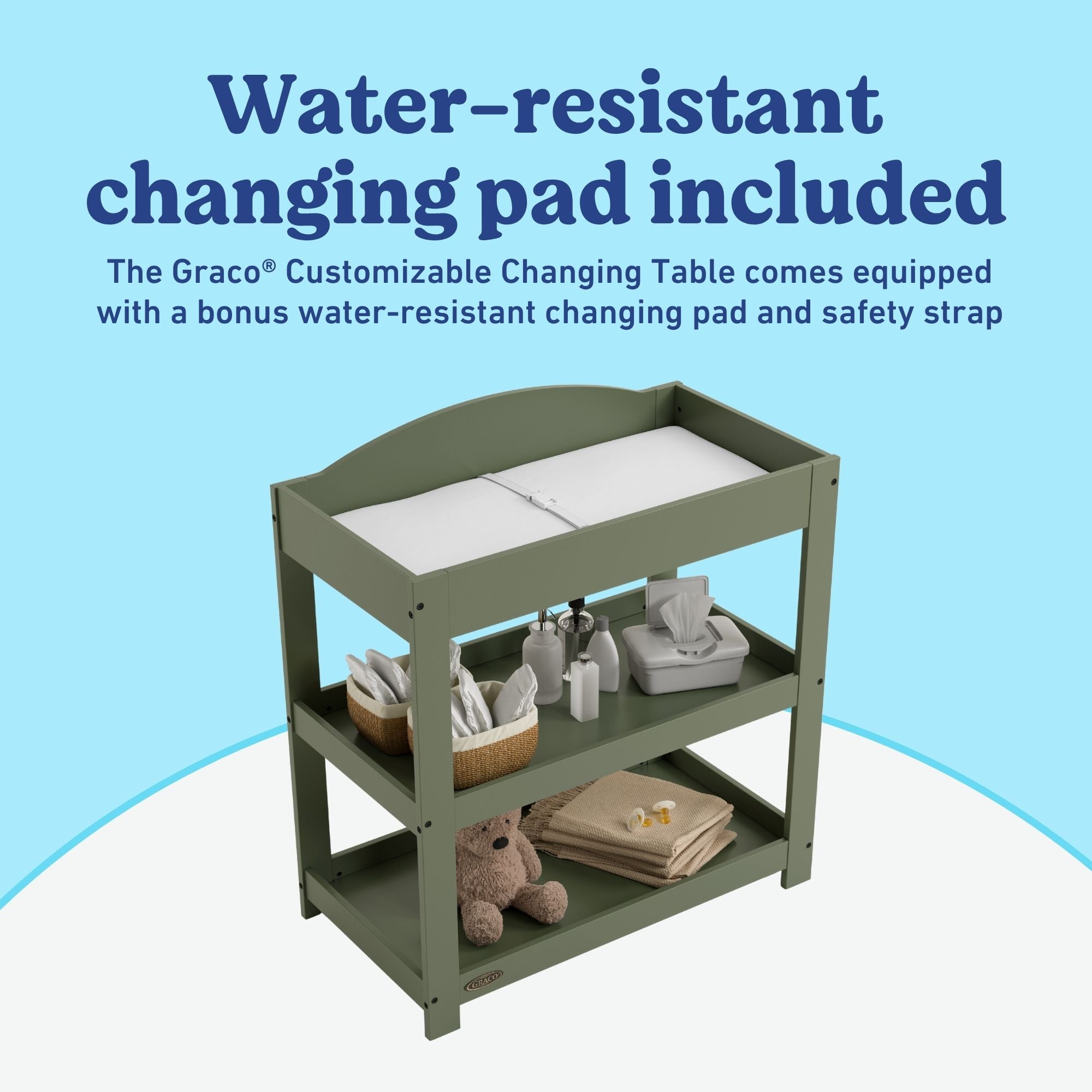 Graco olive customizable changing table callout