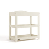 Graco frosted oat customizable changing table angle view