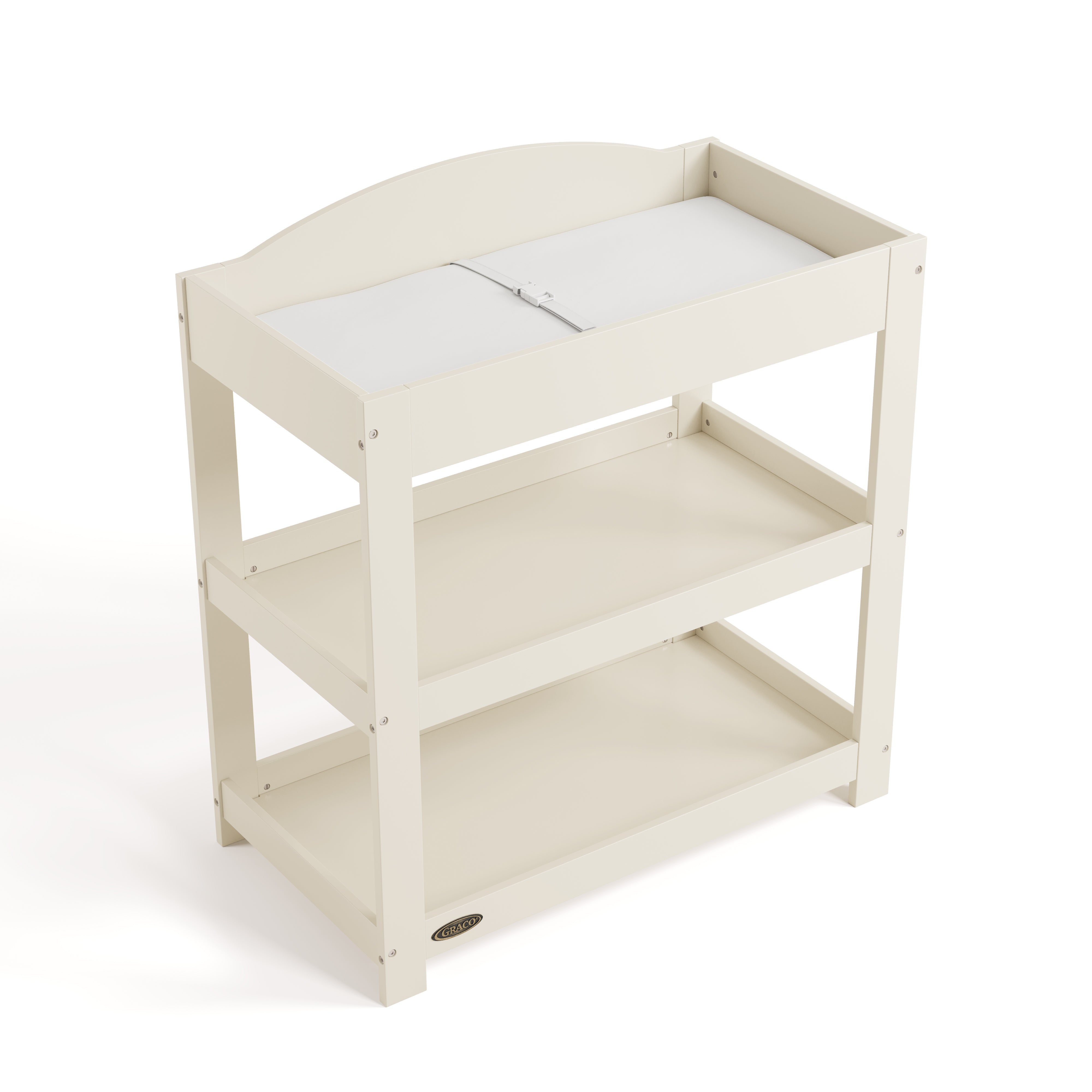 Graco frosted oat customizable changing table top view