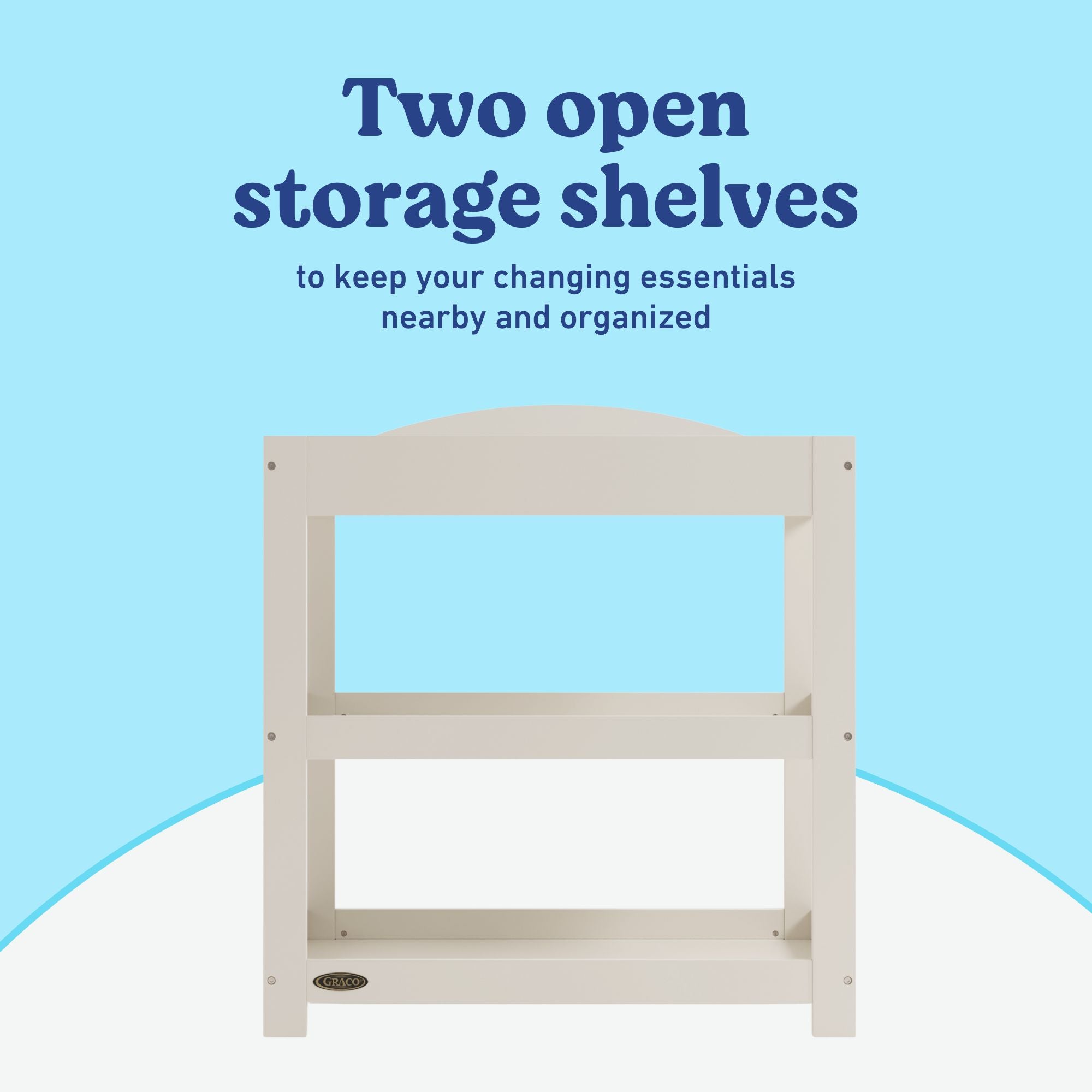 Graco frosted oat customizable changing table callout