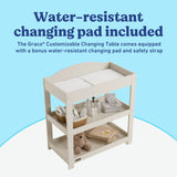 Graco frosted oat customizable changing table callout