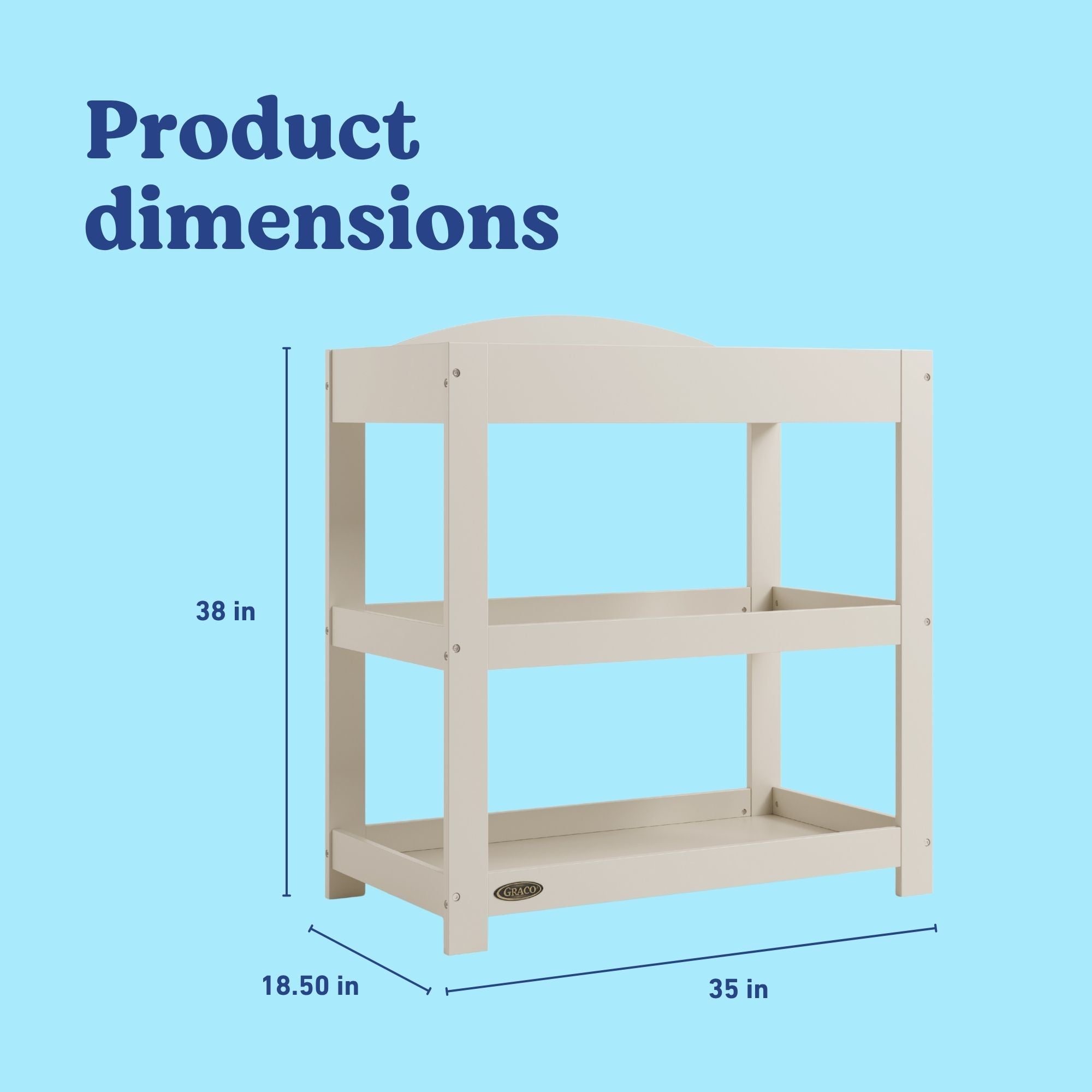 Graco frosted oat customizable changing table callout