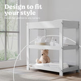 Graco pebble gray customizable changing table callout