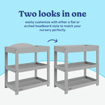 Graco pebble gray customizable changing table callout