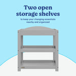 Graco pebble gray customizable changing table callout