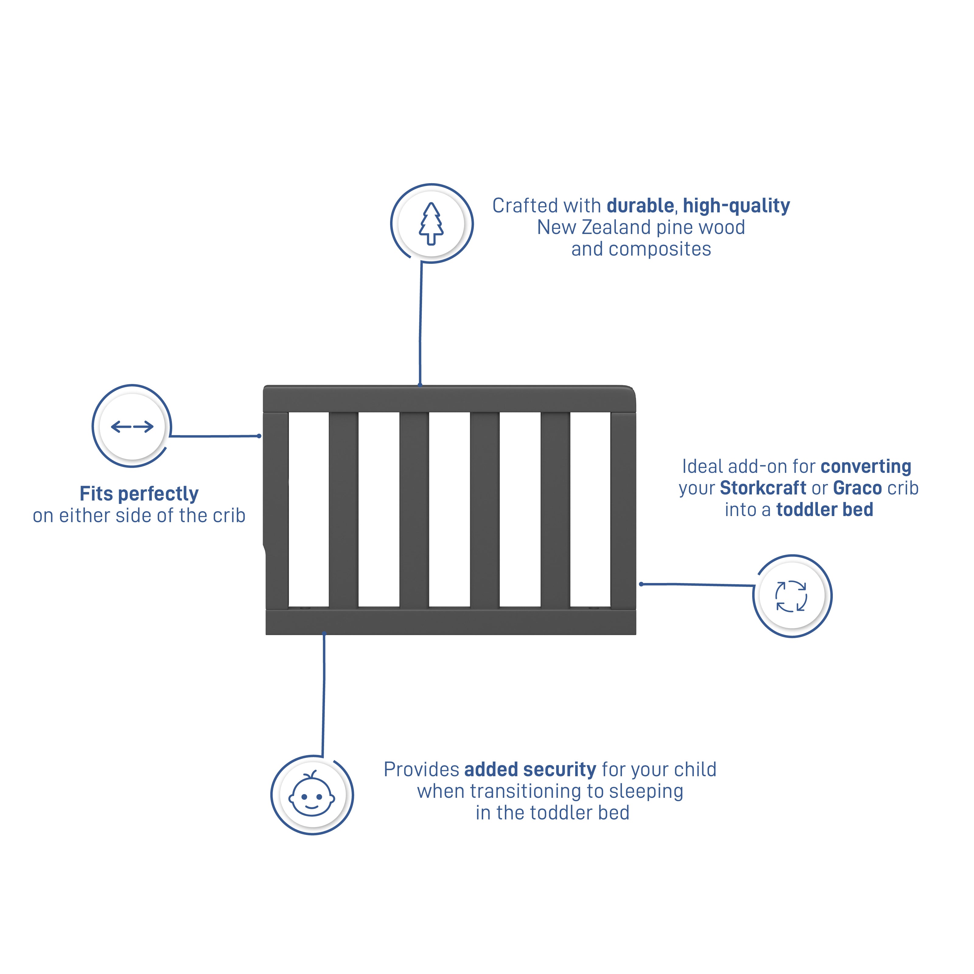 Storkcraft® / Graco® Toddler Safety Guardrail (Slats).